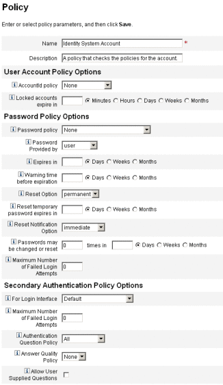 Figure showing an Waveset policy.