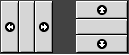 Tableaux de bord horizontal et vertical, comportant tous les deux des boutons de masquage.  