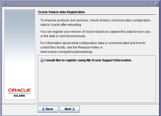 Essa tela de GUI permite selecionar o uso anônimo ou registrado do registro automático.