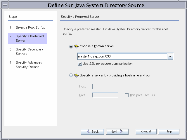 Configuring
the Directory Server Source