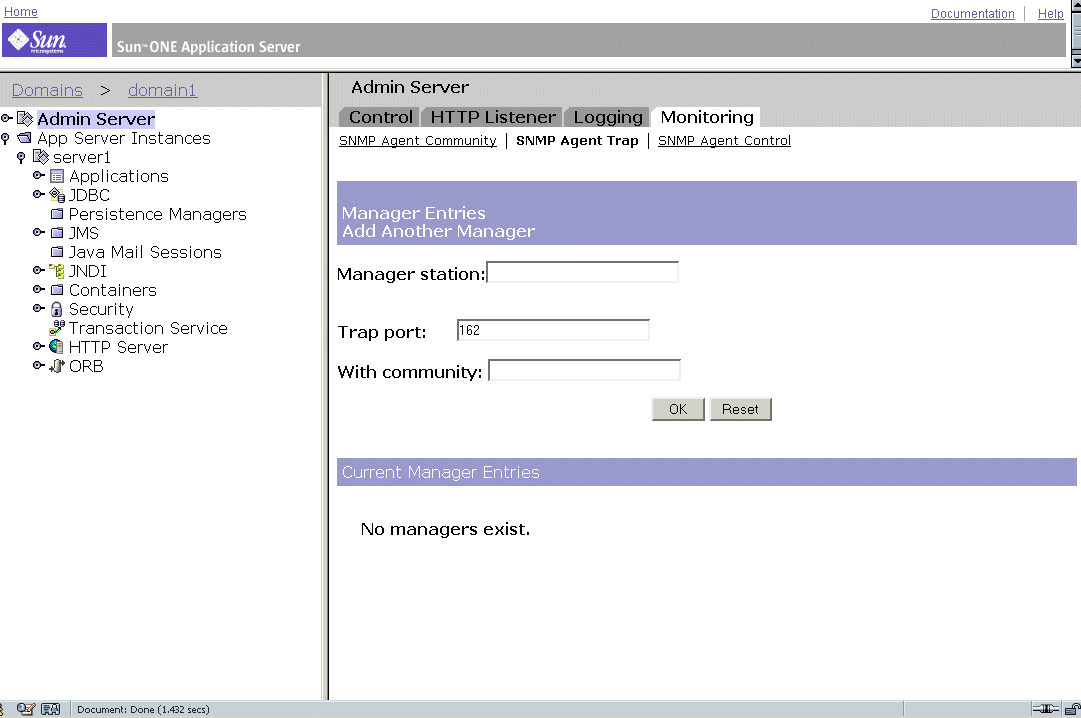 Figure shows the settings for the SNMP Agent Trap page.
