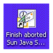 To Finish an Aborted Conversion: The Desktop "Finish" Icon