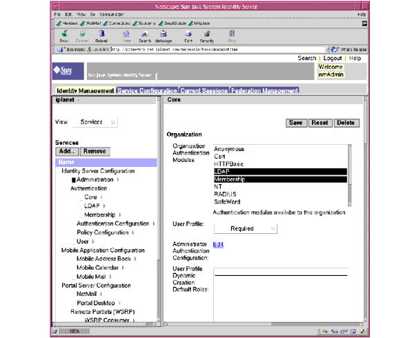 Identity Server Administration Console