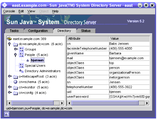 Directory Server Console �̤W�h�� [�ؿ�] ������ܥ����O�����𪬥ؿ�M�k���O�����ݩʭ�