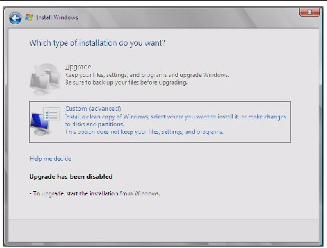 Graphic showing the Select Installation Type dialog.