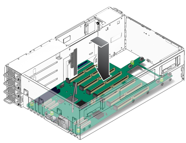 image:An illustration showing how to position the motherboard within the server chassis.