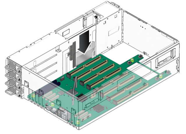 image:An illustration showing how to close the small door in the chassis midwall.