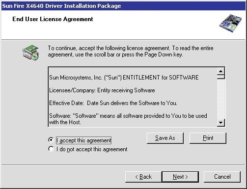 image:Graphic showing Installation Package wizard License Agreement.