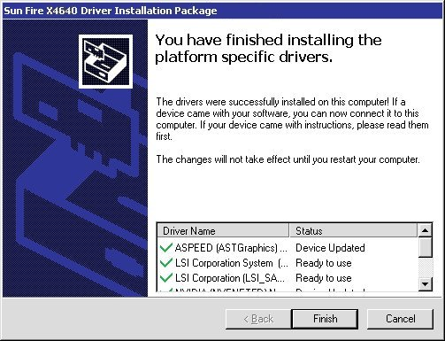 image:Graphic of the Finished Installing dialog box.