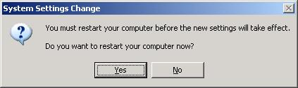 image:Graphic of the System Settings Change dialog box.