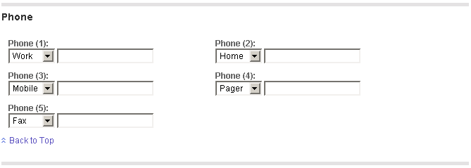 Figure showing the five types of phone entries along
with a drop-down list of the priority order.