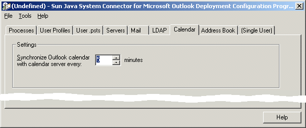 Desktop Deployment Configuration Program: Calendar Tab