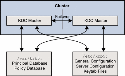 Illustration of database and configuration sharing between cluster nodes