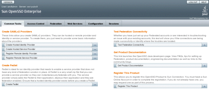 Screen capture of the Common Tasks Wizard