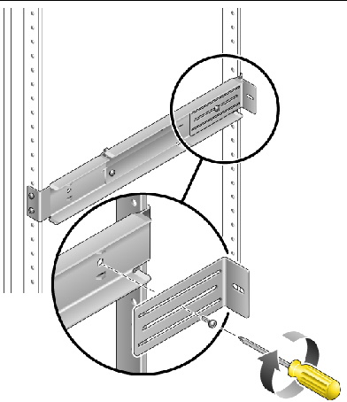 Figure showing how to install a rear flange to an adjustable rail