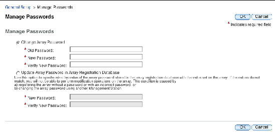 Screen capture of the Manage Passwords page.