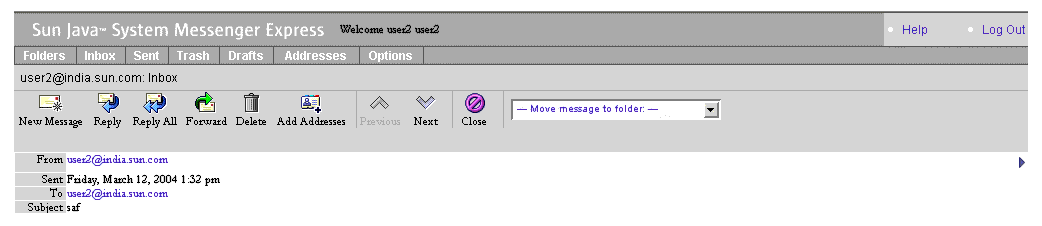 Message screen