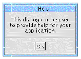 The completed second window of the tutorial showing a simple dialog containing text and an Ok button.
