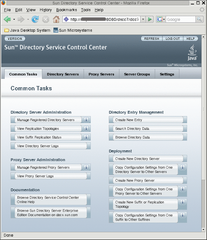Screen capture shows the DSCC Common Tasks tab.