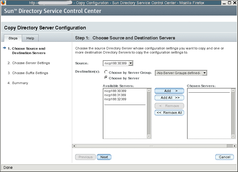 Illustration of the directory server configuration wizard.