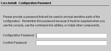 Enter a configuration password.