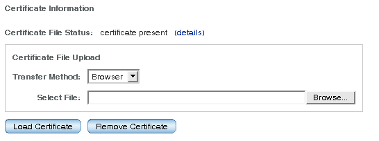 Active Directory page primary certificate information
