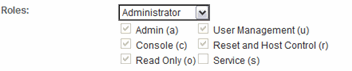 Roles available when Administrator is selected