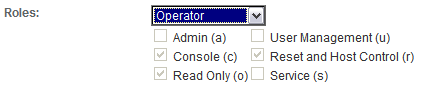 Roles available when Operator is selected