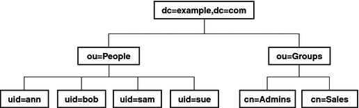 Figure shows an example directory information tree.