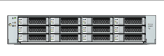 Graphic showing front panel of the Sun Fire X4275 Server.