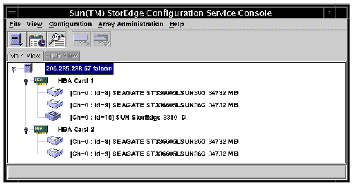 Screen capture showing a split-bus JBOD configuration.