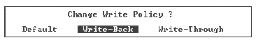 Screen capture showing write policy options with Write Back selected.
