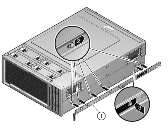 Figure showing how to attach the inner glides to the chassis.