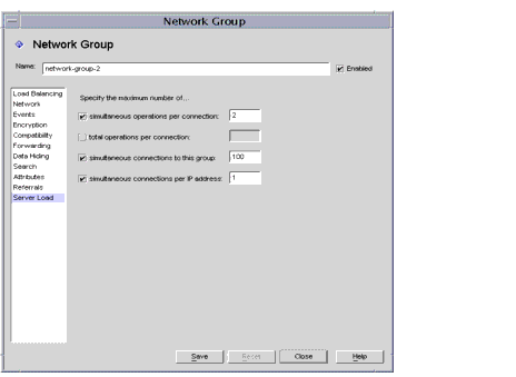 Directory Proxy Server  Configuration Editor Network Groups Server Load window.