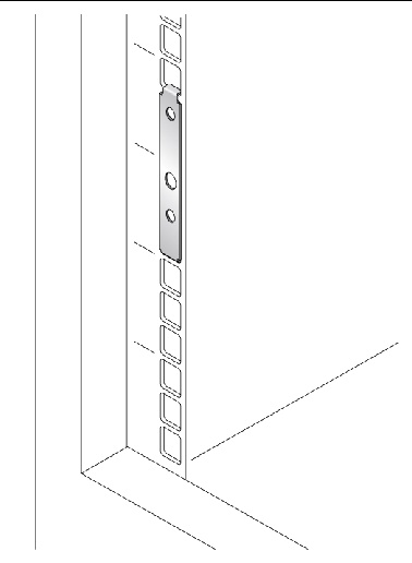 Figure showing the adapter plate in position on the cabinet rail.