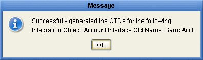 Completed OTD Message window