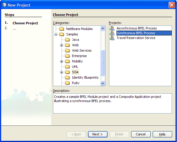 New Project dialog box. The context describes the graphic.