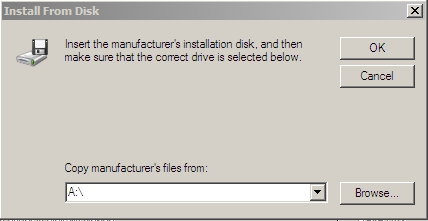 image:Graphic showing install from disk dialog box
