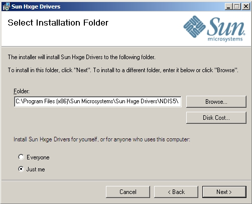 image:Graphic showing select installation folder page
