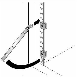 Figure showing inserting the cabinet rail adapter plate on the cabinet rail.