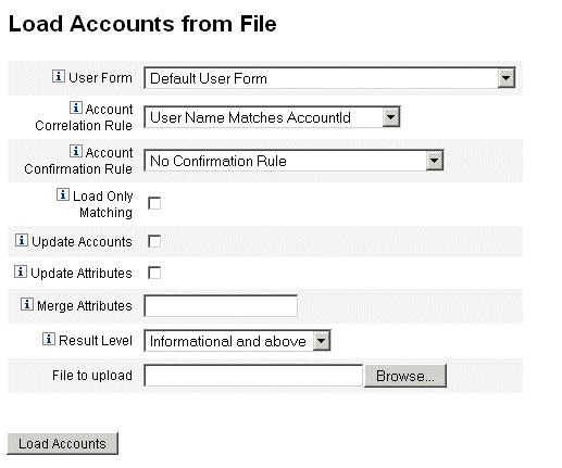 Use the load process to load accounts from a file.