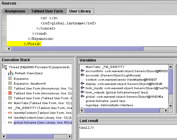 Example 1: Completed debugging of Tabbed User form