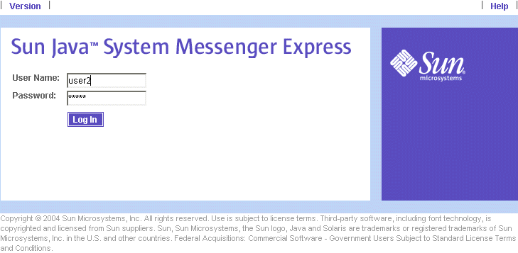 Messenger Express Login Screen