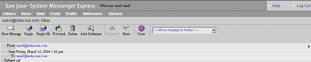 message screen