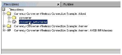 Screenshot of Explorer window menu tree with converter folder and converter MIDlet suite nodes visible. 