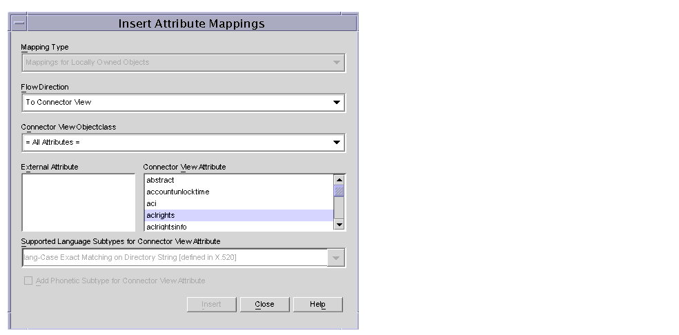 Figure shows the ’Insert Attribute Mappings’ dialog box.