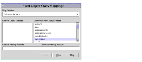 Figure shows the ’Insert Object Class Mappings’ dialog box.