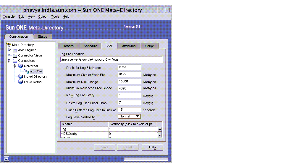Figure displays the contents of the ’Log’ window.