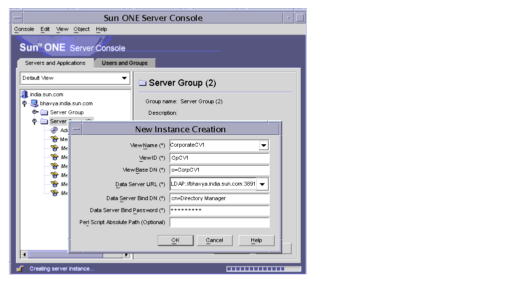 Figure shows the parameters entered to create a new connector for the Corporate installation.
