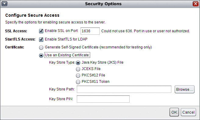 Figure shows the options for enabling secure access by using QuickSetup.